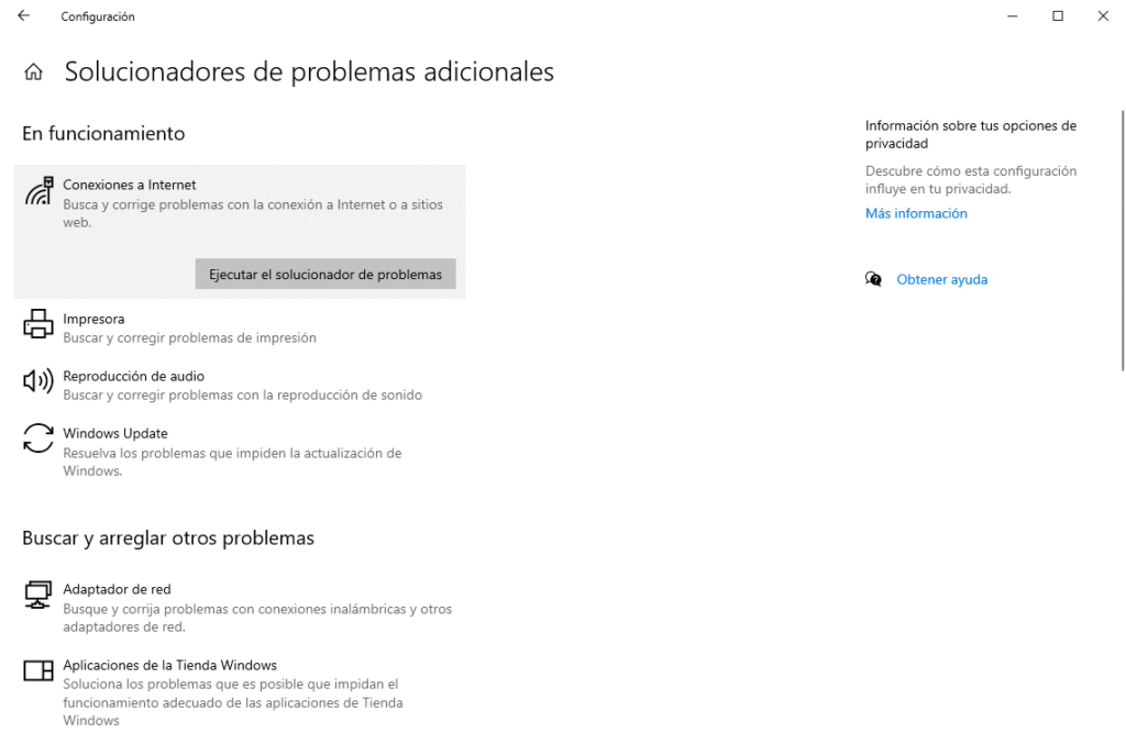 Reparar windows con el Solucionador de Problemas de Windows