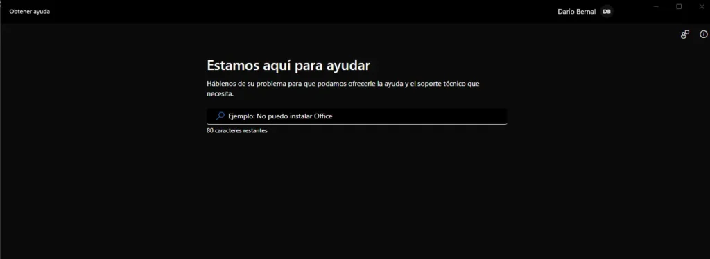 Aplicación Obtener ayuda en Windows