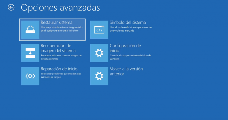 Reparación de Inicio en Windows