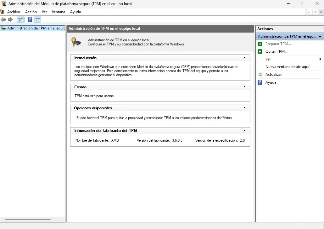TMP 2.0 Requisito de Win 11