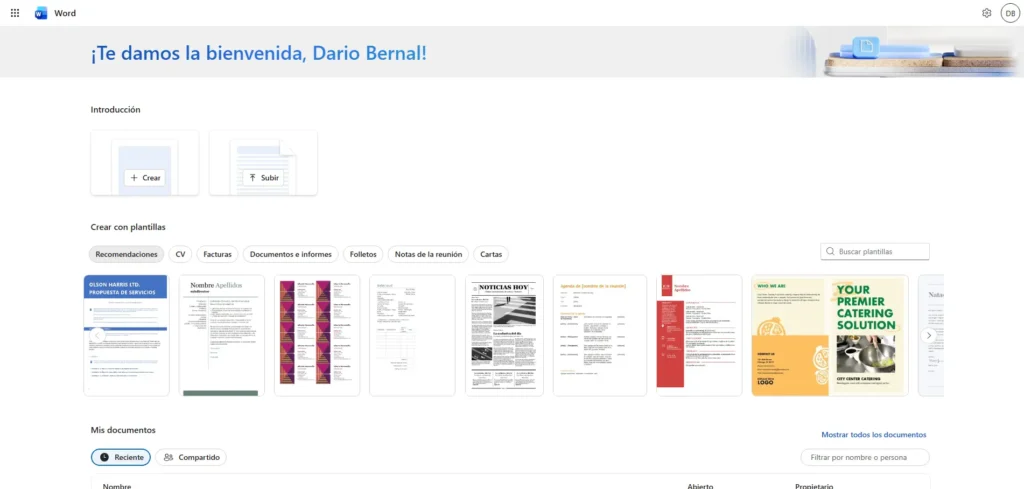 Office 365 gratis en la web