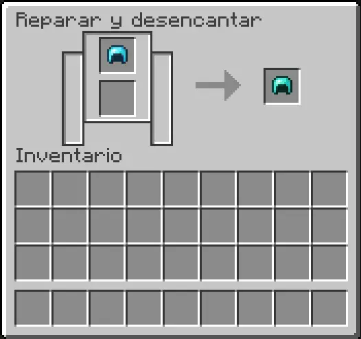 Desencatar objetos en la afiladora de Minecraft