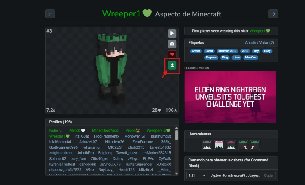 Descargar skins para Minecraft
