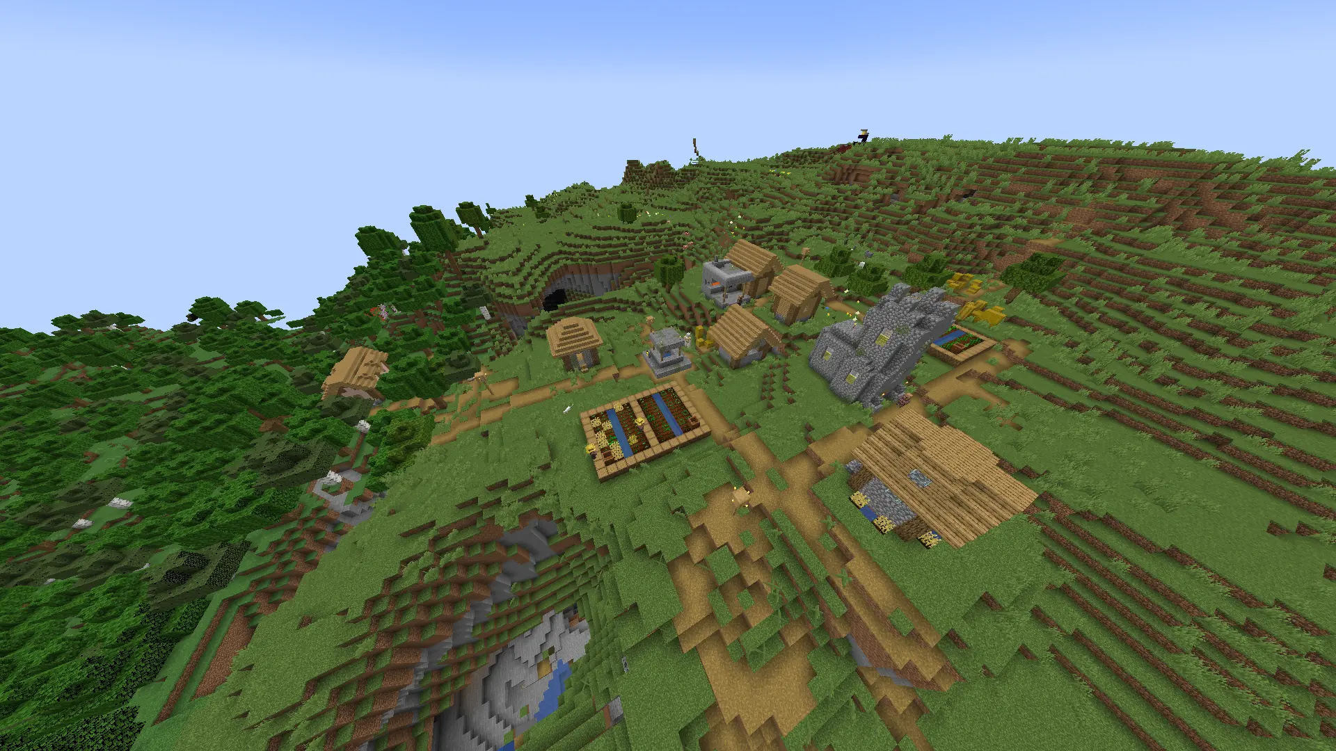 Aldea minecraft pradera
