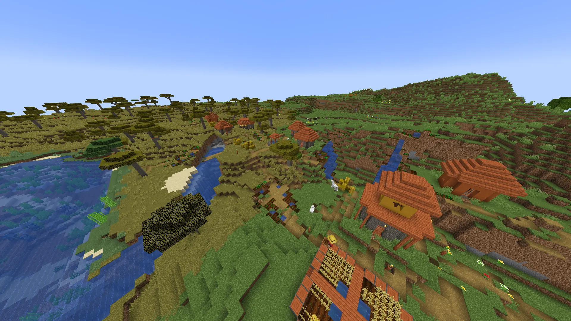 Aldea minecraft sabana
